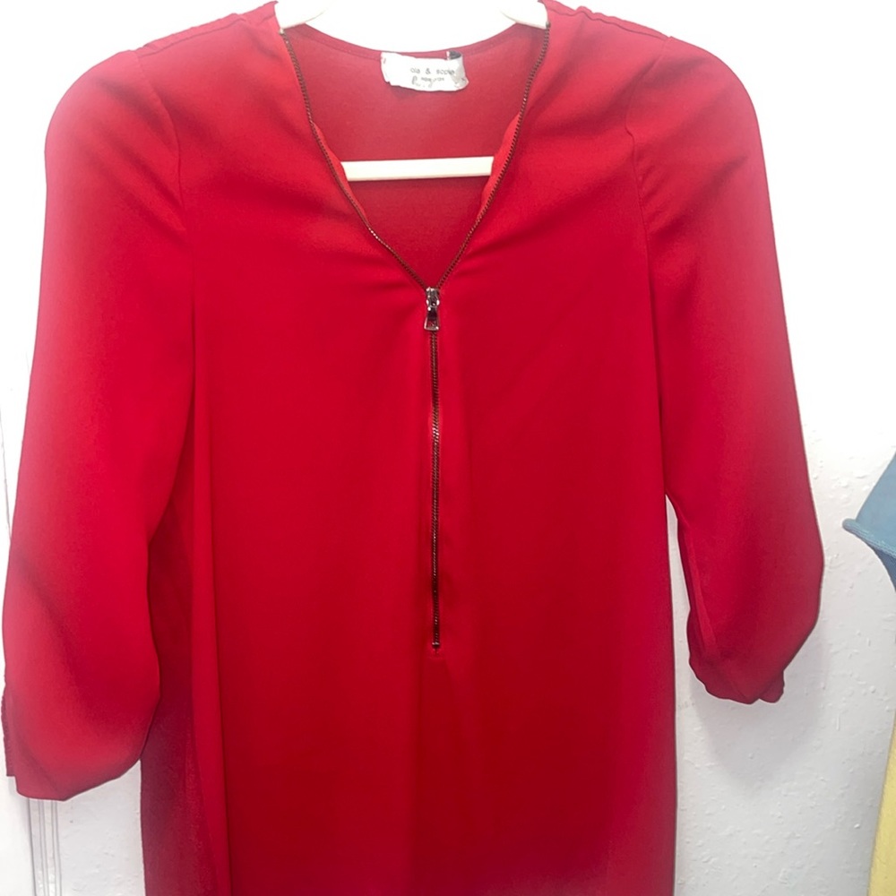 Red Half Zip Shirt